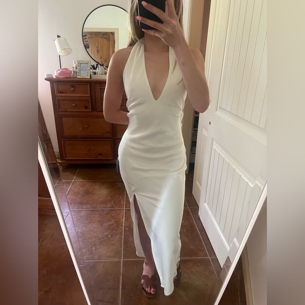 Lulus White Halter Maxi Dress